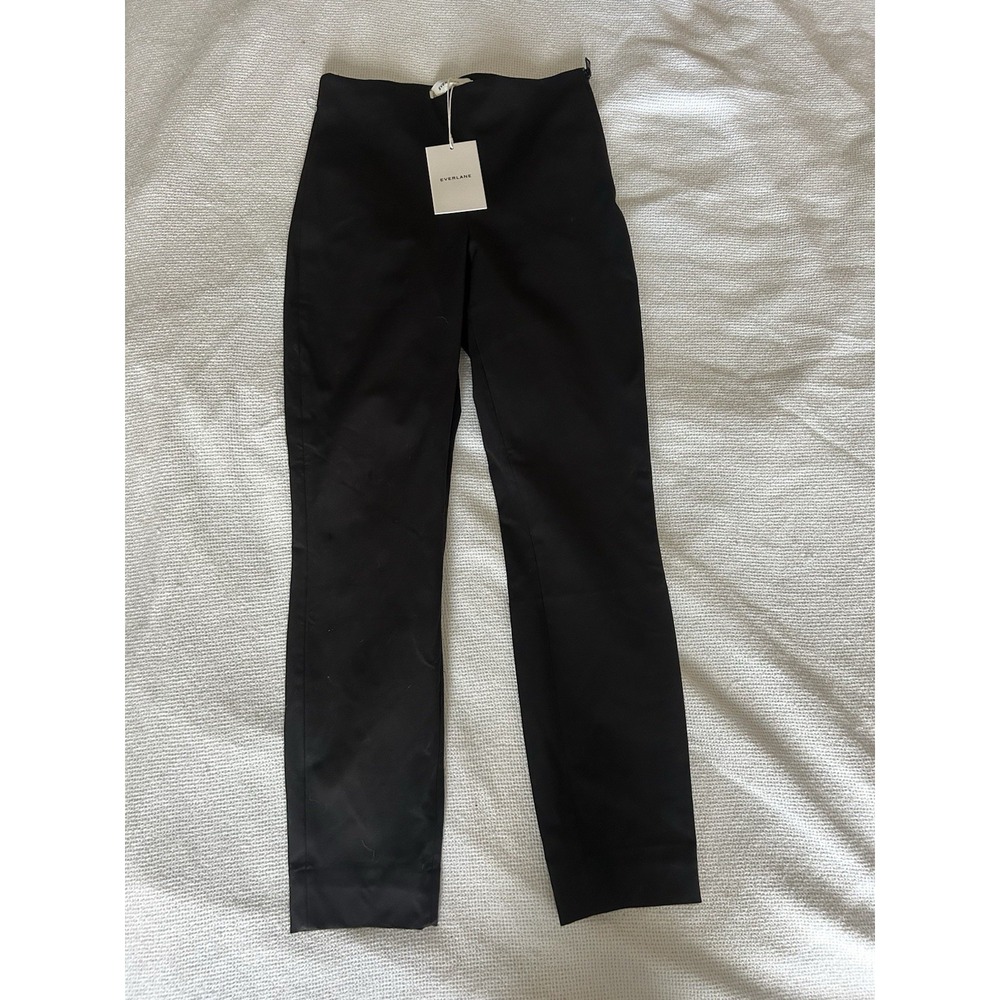 Everlane NWT Womens Black The Bi Stretch Work Pants Side Zip Size 00 - Picture 3 of 8